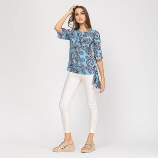 Blusa relajada con lazada en bajo