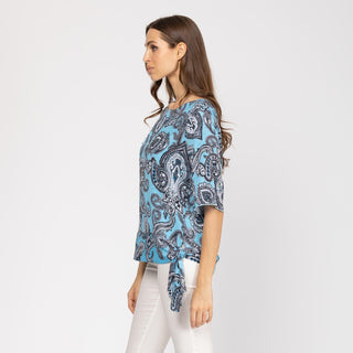 Blusa relajada con lazada en bajo