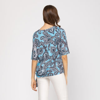 Blusa relajada con lazada en bajo