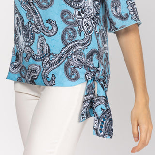 Blusa relajada con lazada en bajo