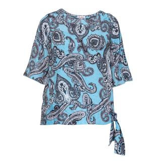 Blusa relajada con lazada en bajo
