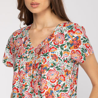 Vestido corto con plisado