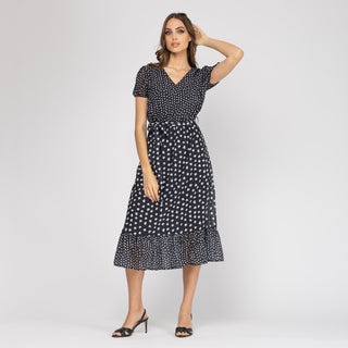Vestido midi con cintura elástica