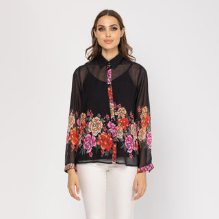 Camisa relajada con mangas largas