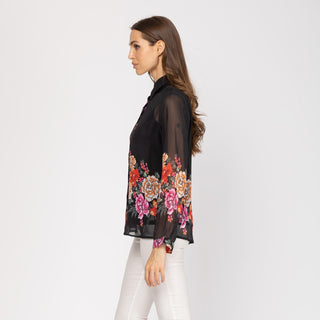 Camisa relajada con mangas largas