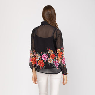 Camisa relajada con mangas largas