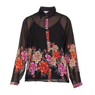 Camisa relajada con mangas largas