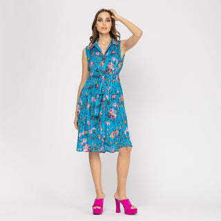 Vestido de camisa sin mangas cortas