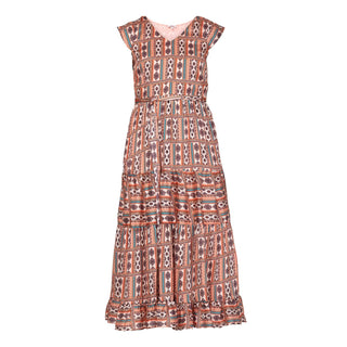 Vestido midi con paneles y escote pico