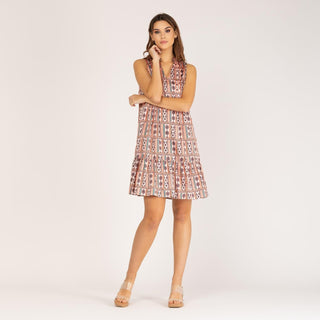 Vestido corto estampado sin mangas