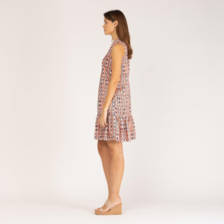 Vestido corto estampado sin mangas