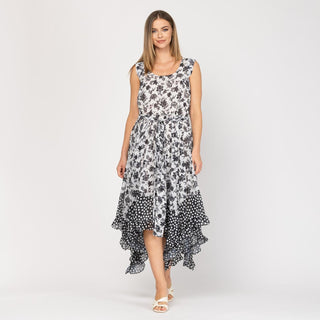 Vestido asimétrico con estampados
