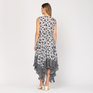 Vestido asimétrico con estampados