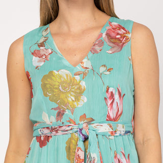 Vestido midi estampado manga sisa