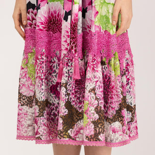 Vestido midi estilo camisero con encaje