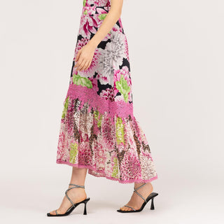 Falda midi con encaje