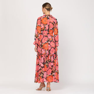 Vestido largo estampado con volumen