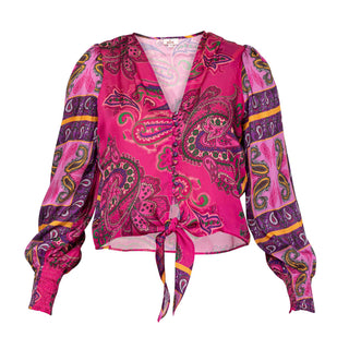 Camisa estampada con nudo