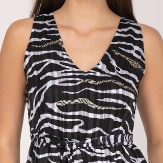 Vestido midi estampado manga sisa
