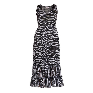 Vestido midi estampado manga sisa