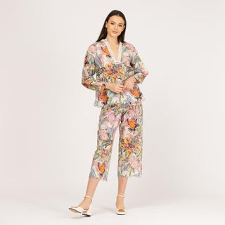 Blusa estampada algodón perforado