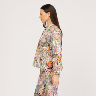 Blusa estampada algodón perforado
