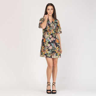 Vestido corto de algodón perforado