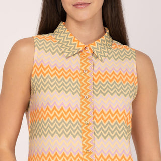 Camisa estampada manga sisa