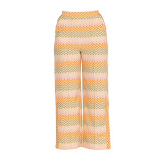Pantalón estampado de tiro alto recto