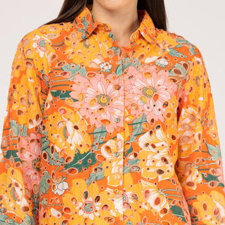 Camisa algodón perforado manga larga