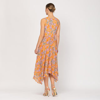 Vestido midi asimétrico de tirantes