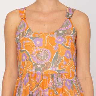 Vestido midi asimétrico de tirantes