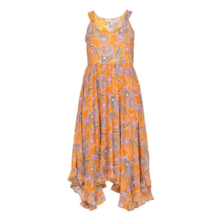 Vestido midi asimétrico de tirantes