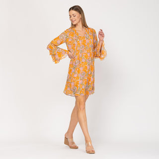 Vestido corto con forro estampado
