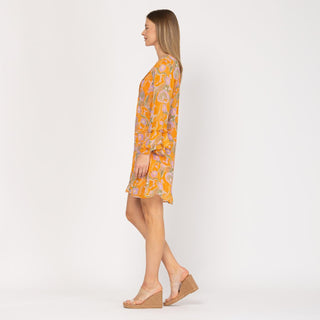 Vestido corto con forro estampado