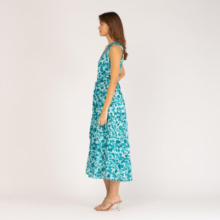 Vestido midi estampado manga sisa