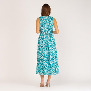 Vestido midi estampado manga sisa
