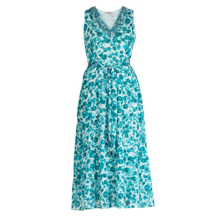 Vestido midi estampado manga sisa