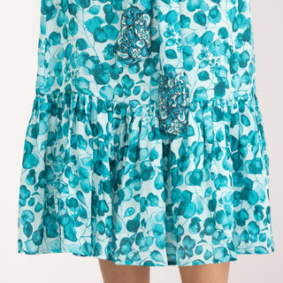 Vestido midi hombros caídos