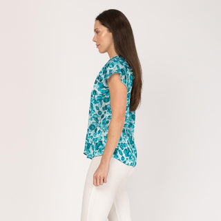 Blusa estampada manga raglán