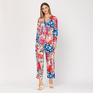Blusa estampada con bordado