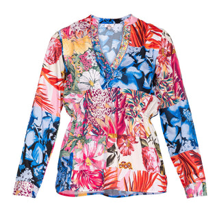 Blusa estampada con bordado