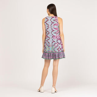 Vestido corto estampado manga sisa