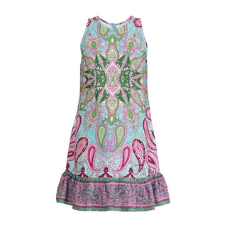 Vestido corto estampado manga sisa