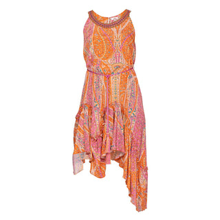 Vestido corto estampado asimétrico