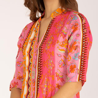 Vestido corto camisero 100% lino