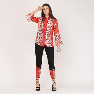 Camisa estampada manga larga