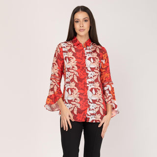 Camisa estampada manga larga