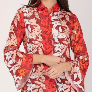 Camisa estampada manga larga