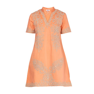Vestido corto recto con bordado
